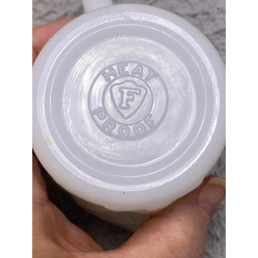 Vintage Federal Glass Toby Mug Milk Glass Creamer Pitcher‎ Face